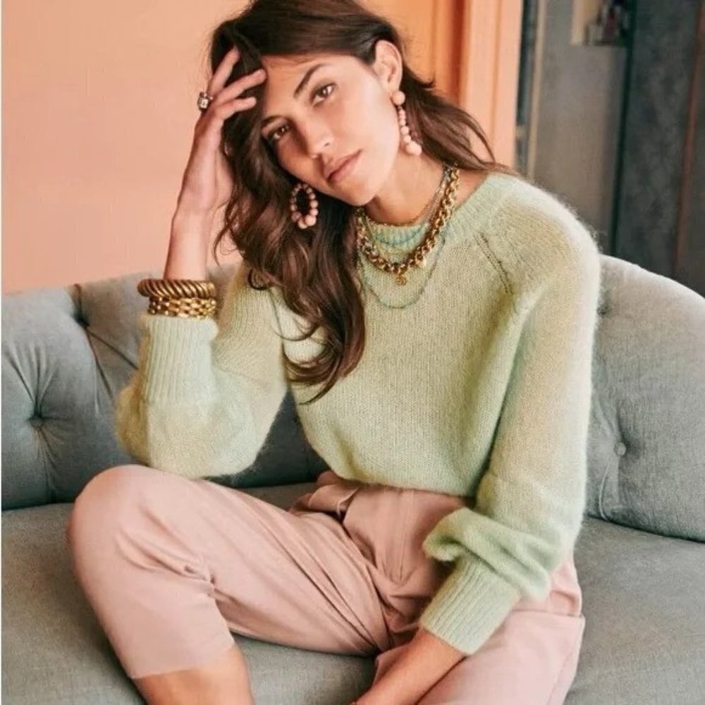 Sezane Alberto Jumper in Pastel Green size S